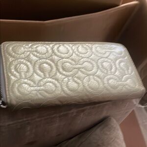 Coach gold metallic Quilted Wallet Rehab Wallet